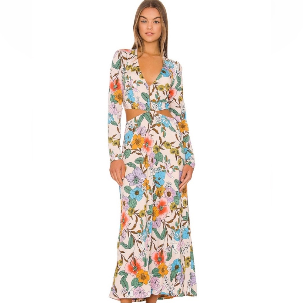 AFRM Multicolor Floral Long Sleeve Dress